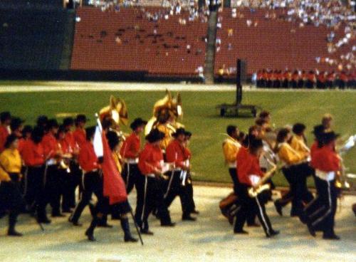 Dawn at Ram's game - Fall 1979 in marching band at Rams game, LA Coloseum