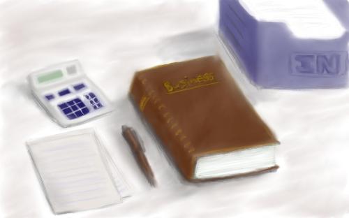Business Study - A drawing of things helpful in business.