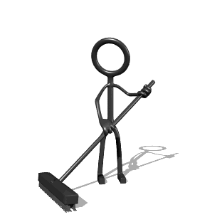 cleanin' up! - now we can't have you gettin' stains on your shirt here now can we??!
