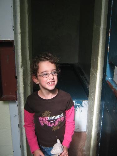 in the jail - my daughter visiting the jail museum