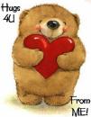 hug for you - bear holding heart for a hug