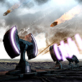 Light graviton cannon - A light graviton cannon, a weak defense in the game. It appears to be shot at.