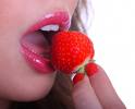 beautiful - girl eating strawberry