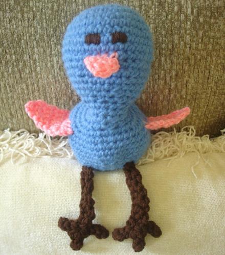 Blue Bird Amigurumi - My silly hand crocheted blue bird