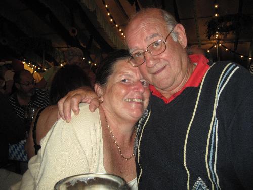 In love, in Germany - Tony and I at the Oktoberfest in Germany.