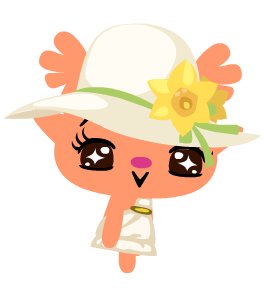 facebook : pet society - my pet at pet society.. Look at my hat!