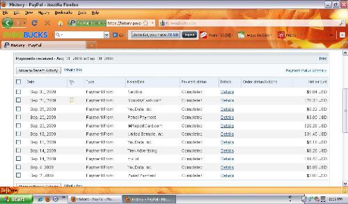 Earnings - My Sept earnings
