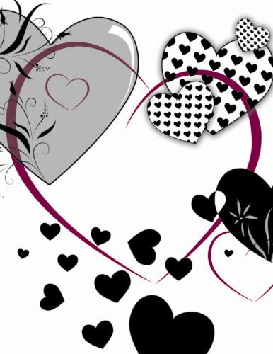 hearts - Different hearts on a white background.