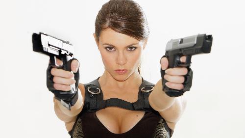 war girl - war girl, shooting with 2 guns