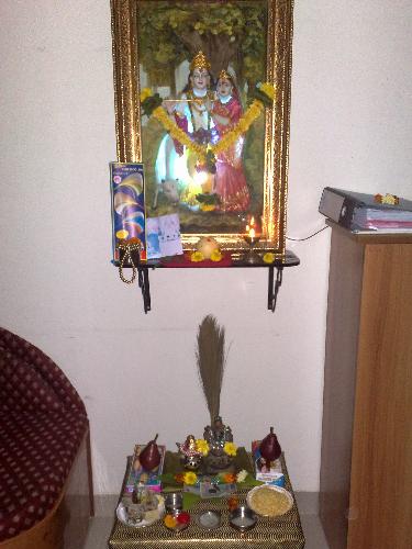 Diwali Lakshmi Pooja - This is the prayer offering on the main day of India's biggest Hindu Festival, Diwali. This worship is called Lakshmi Pooja.