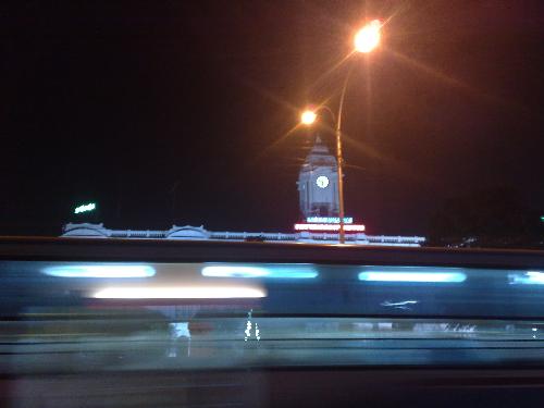 Chennai City Corporation Building - Chennai City Corporation Building in the Background of Vehicular Traffic in the night