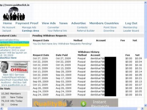 payment total - %his my payment from PTC site