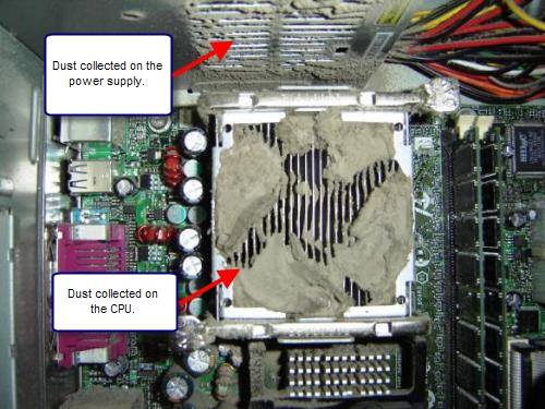 Dirt on CPU - This is a picture of a dirty CPU and it&#039;s fan.