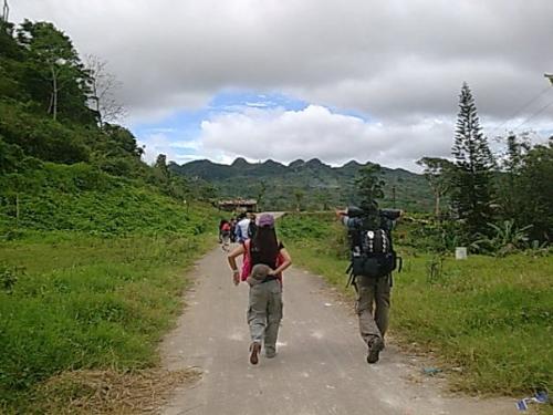 walking - walking to camping site