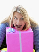 Hapiness - Getting gifts can be defined as a moment of happiness. Who is not happy when one gets surprise gifts. This girl sure is!