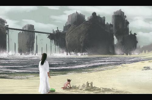 Fantasy city - This one is inspired by the game Shadow of the collosues i guess , nice pic you know !