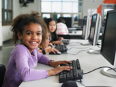 computers - The image shows children being adept at computers
