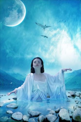 Spiritual - I just found this photo by searching 'spiritual' on Google. I really like it, it feels very calming. Reminds me of floating on the ocean's wave.