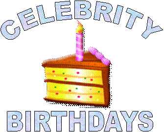 Celebrity Birthdays - Logo for celebrity birthdays with a cake slice and candle