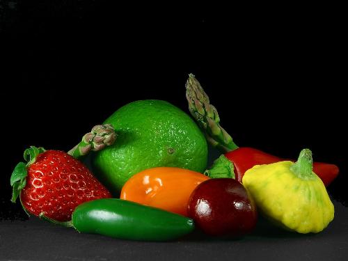 Veggies and Fruit - An appetizing assortment of vegetables and fruit,
