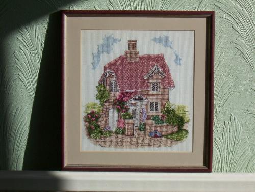 The Railway Cottage - One of my cross stitch pictures, the Railway Cottage. It is based on the Lilliput Lane collection.
