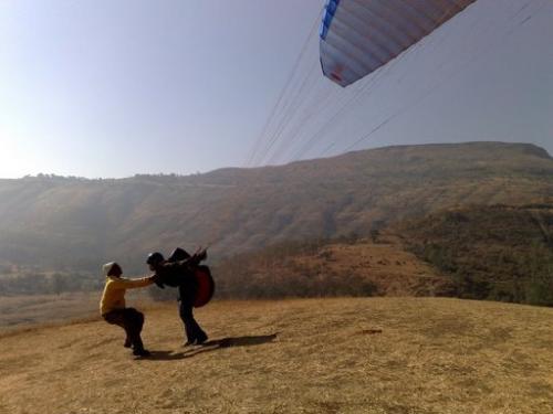 Paragliding - Me during my paragliding certification program at Kamshet, Pune, India