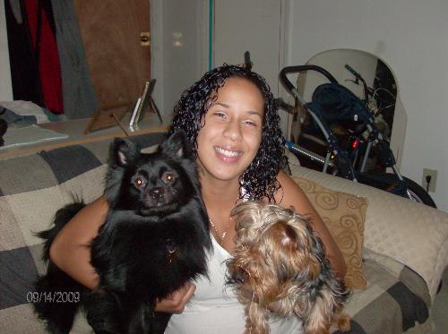 My oldest baby girl RIRI with her two brothers.  - Aria is my oldest daughter. She is my best friend. She loves her brothers Machito and Dunkin. I love them!