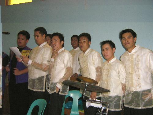 choir singing - The Rosario choir singing. The Tenors and Bass members. Photo taken last September 29, 2009.