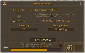 runescape - selli 300 rune amour set