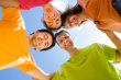 Colorful friend hug in sunny day with clear sky - How the colorful friends hug in a sunny day with a clear sky will look like. Definitely like this only isn't it