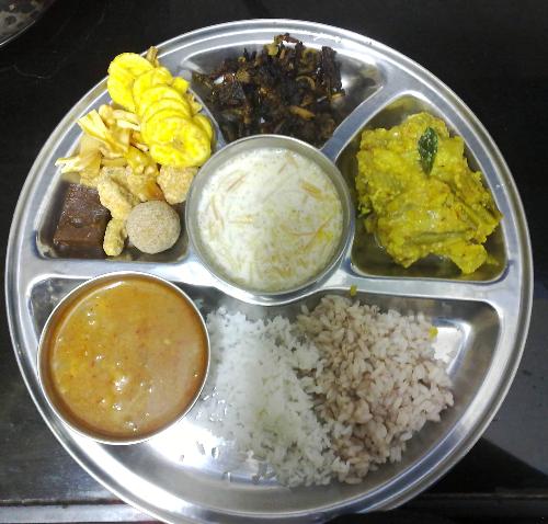 Onam Celebrations - Food items prepaed while celebrating the festival of Onam in India