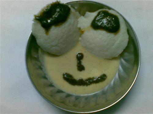 eating - picture of white idali