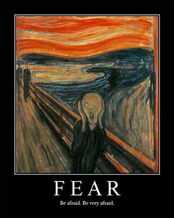 The feeling of fear - A picture painted by Van gogh, if I remember correctly. :)
