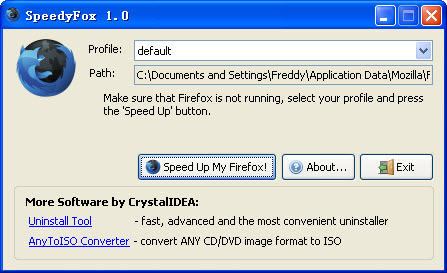 SpeedyFox - SpeedyFox is a brand new small utility that fixes this problem with a single click! It seems unbelievable but after you optimize your Firefox with this tool, you will get a fresh newly-installed feel because the speed indeed gets considerably faster.
