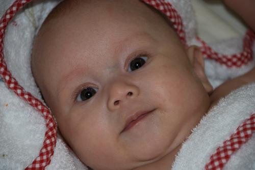 my pretty baby - This my pretty baby after her nice and warm tub bath.