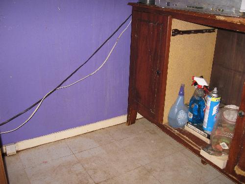 Cleaned spot for cabinet - I know hard to tell what your looking at