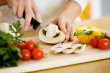 Preparing food - This is the image of the chef preparing food in the kitchen.