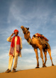 Desert - This is the photo of the guide and camel in the desert place of india.