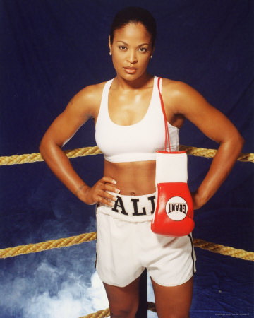Laila Ali's boxer shoulders - She and Michelle could have a good bout!