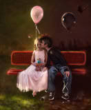 In love - This picture surely depicts that these two are in love
