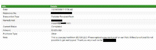 payment proof - photo proof