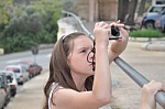 Young photographer - This is the image of the girl looking like a photographer