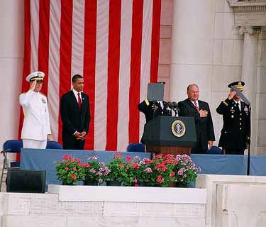 Is Obama's arm broken? - I was just wondering if Obama's arm was broken because I have never seen Obama salute any one?