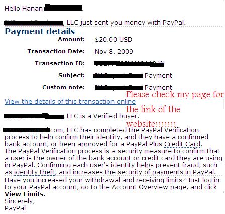 Payment proof! - This is my first payment! $20. Check out my profile for the link!!