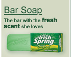 irish spring  - bar soap with scent she loves