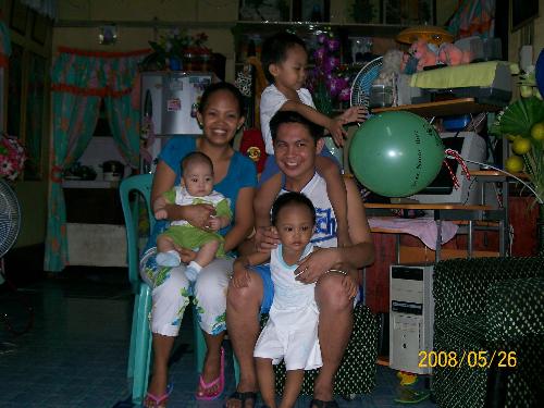 happy family - I am very happy with the family I have. I have a faithful husband, a loving father to my children...I am so thankful that we have 3 great kids, all boys...this picture depicts what kind of family I have...