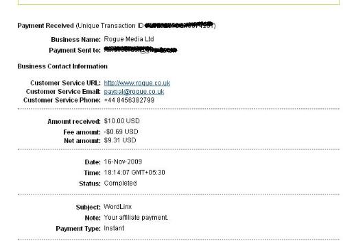 wordlinx payment proof - my first payout from wordlinx