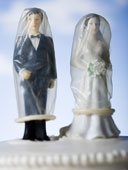 Wedding cake - This is the photo of the wedding cake visual metaphor with figurine cake toppers.
