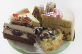 Pieces of cake - This is the image of the collection of pieces of cake on a plate