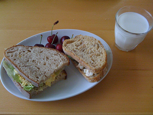 tuna sandwich and a glass of milk - tuna sandwich and milk break-up
